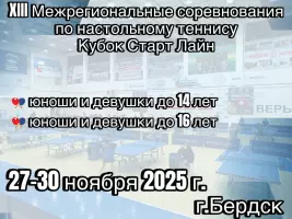 XII Межрегиональные соревнования по настольному теннису Кубок Старт Лайн